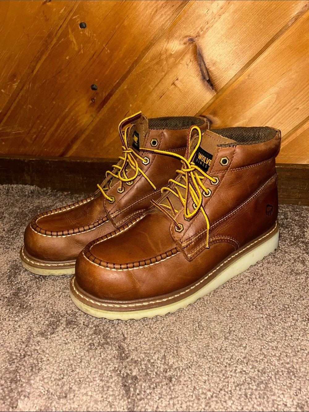 Wolverine Apprentice Wedge 6-Inch Moc-Toe Waterproof Leather Work Boots